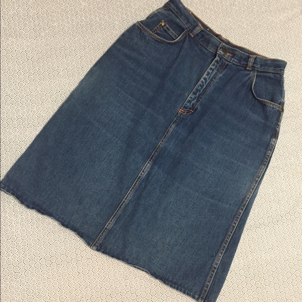 GITANO 80s VTG Vintage blue Denim Jean Skirt 80s VTG 100% COTTON